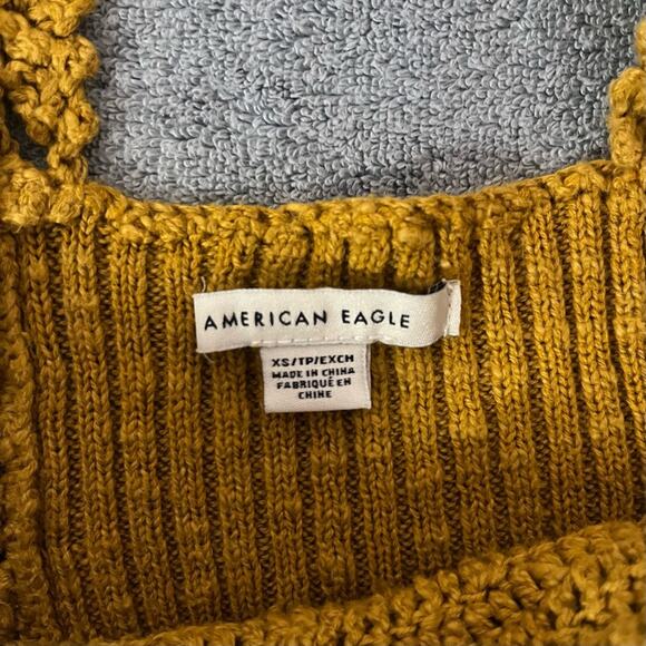American Eagle Outfitters Mustard Crochet Tank Top - Picture 6 of 9
